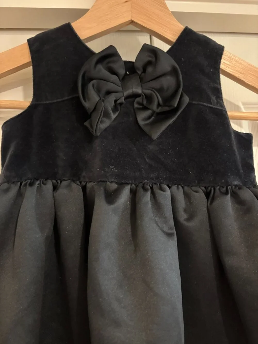 Carter's Holiday Special Occasion Dress Black Velvet Satin Girl's 18m